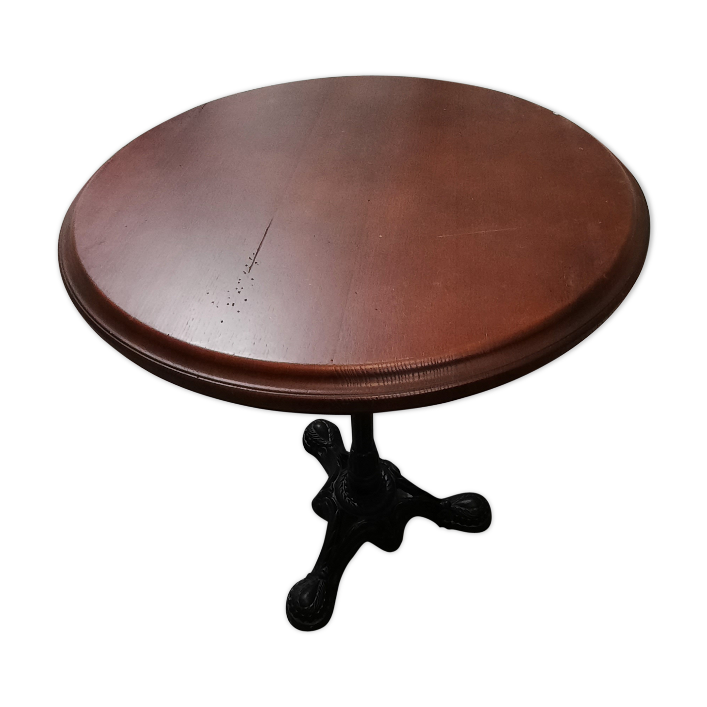 Table bistro solid wood foot cast iron