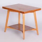 Restored Midcentury Beech Oak Folding Table, Revived Polish, Czechia, 1950s