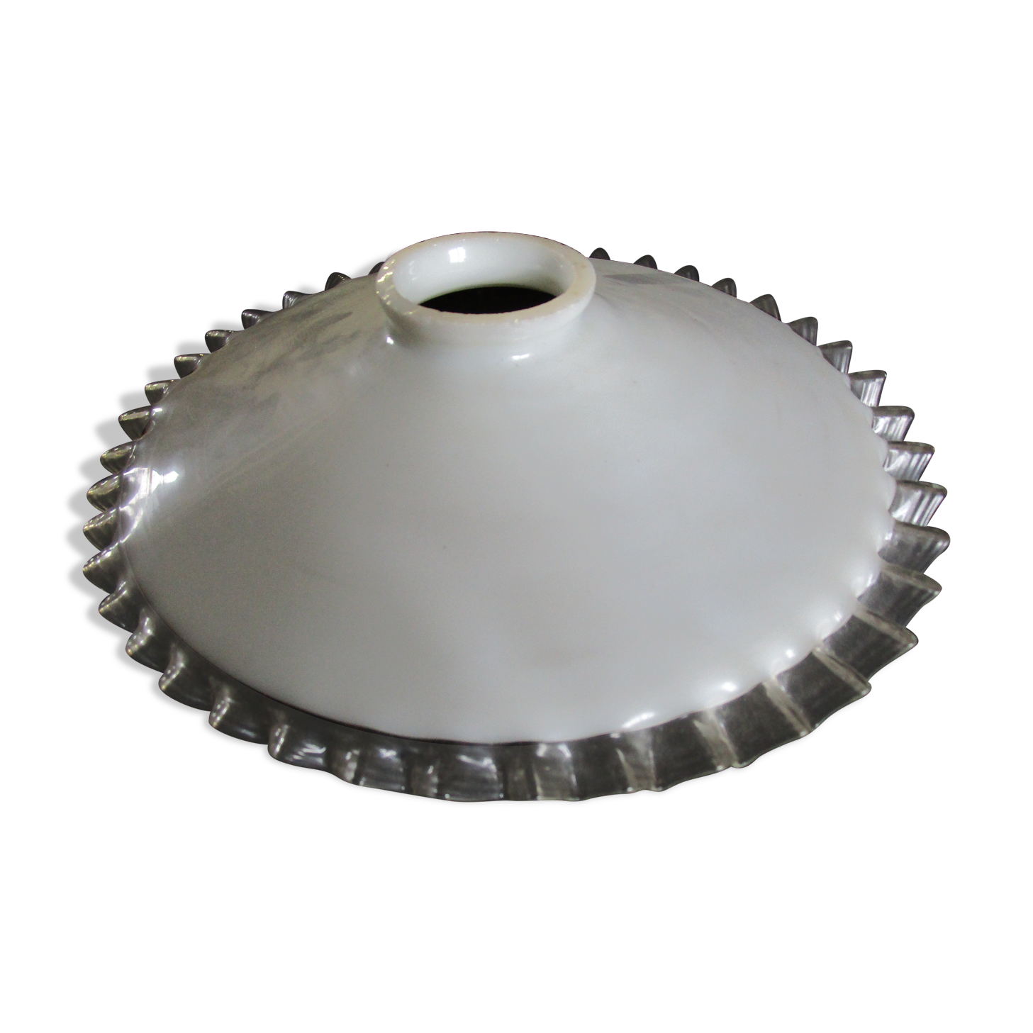 White lampshade in vintage opaline