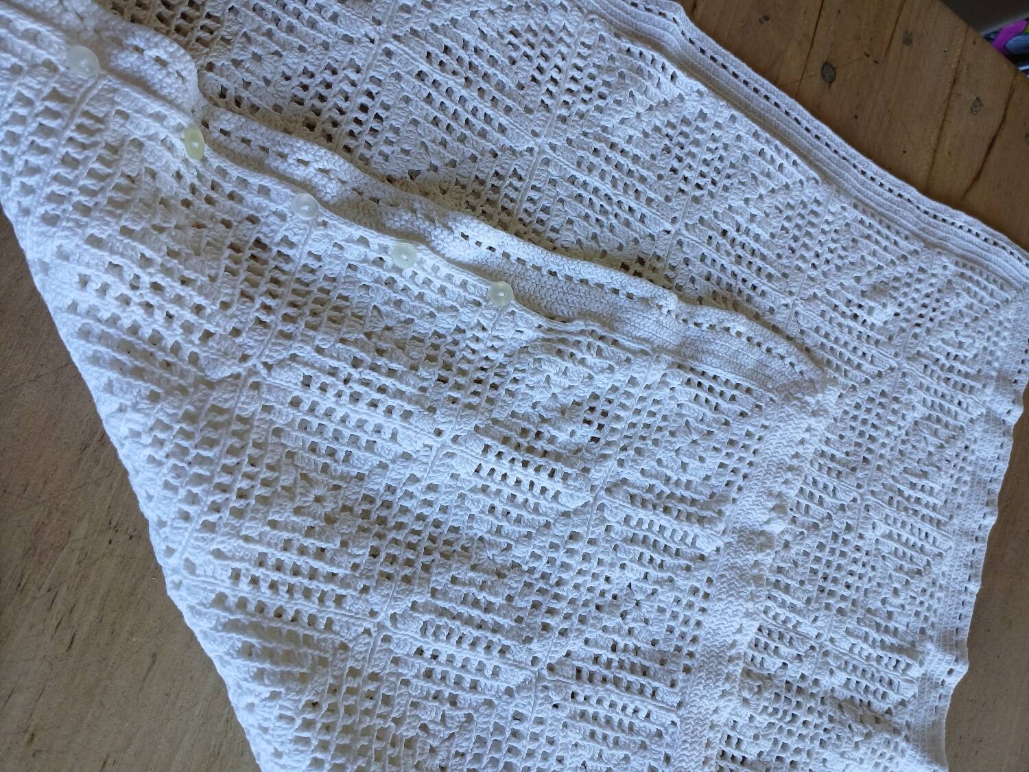 Handmade crochet antique pillowcase