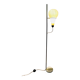 Lampada da terra in vetro opalino e ottone, anni '60