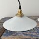 Set of two white opaline hanging lamps