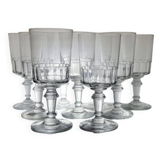 9 Verres à eau / vin modèle Mirabeau