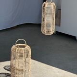 Small lantern-shaped rattan suspension H35 D15