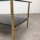 Coffee table 50s black glass and gold metal