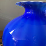 Large Murano glass spherical vase in two-tone glass paste