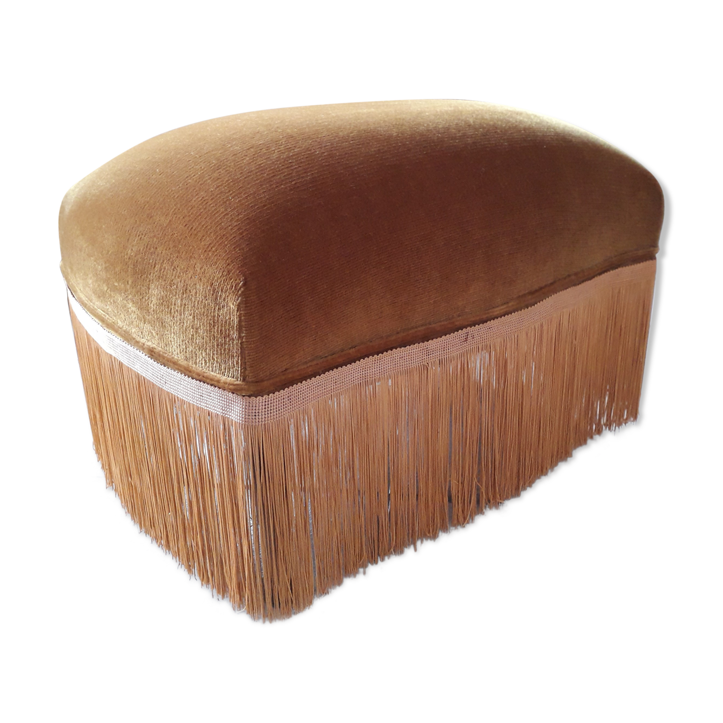 Yellow gold velvet pouf