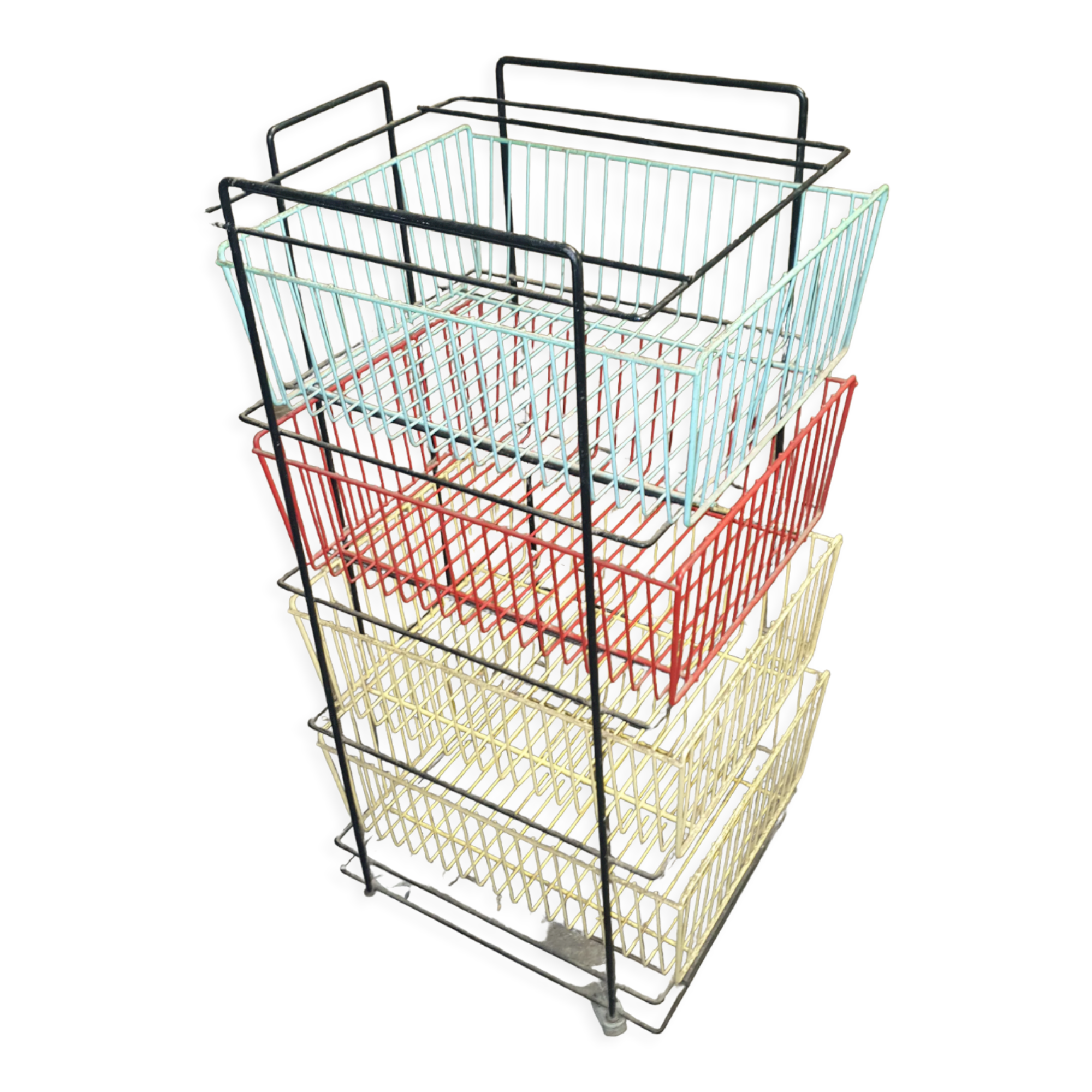 Mobile trolley with sliding baskets from the sixties