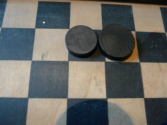 Double-sided board for checkers and chess in wood
