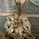 Silver metal candle holder