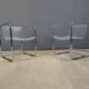Pair of plexiglass and tubular chrome armchairs, 1970s