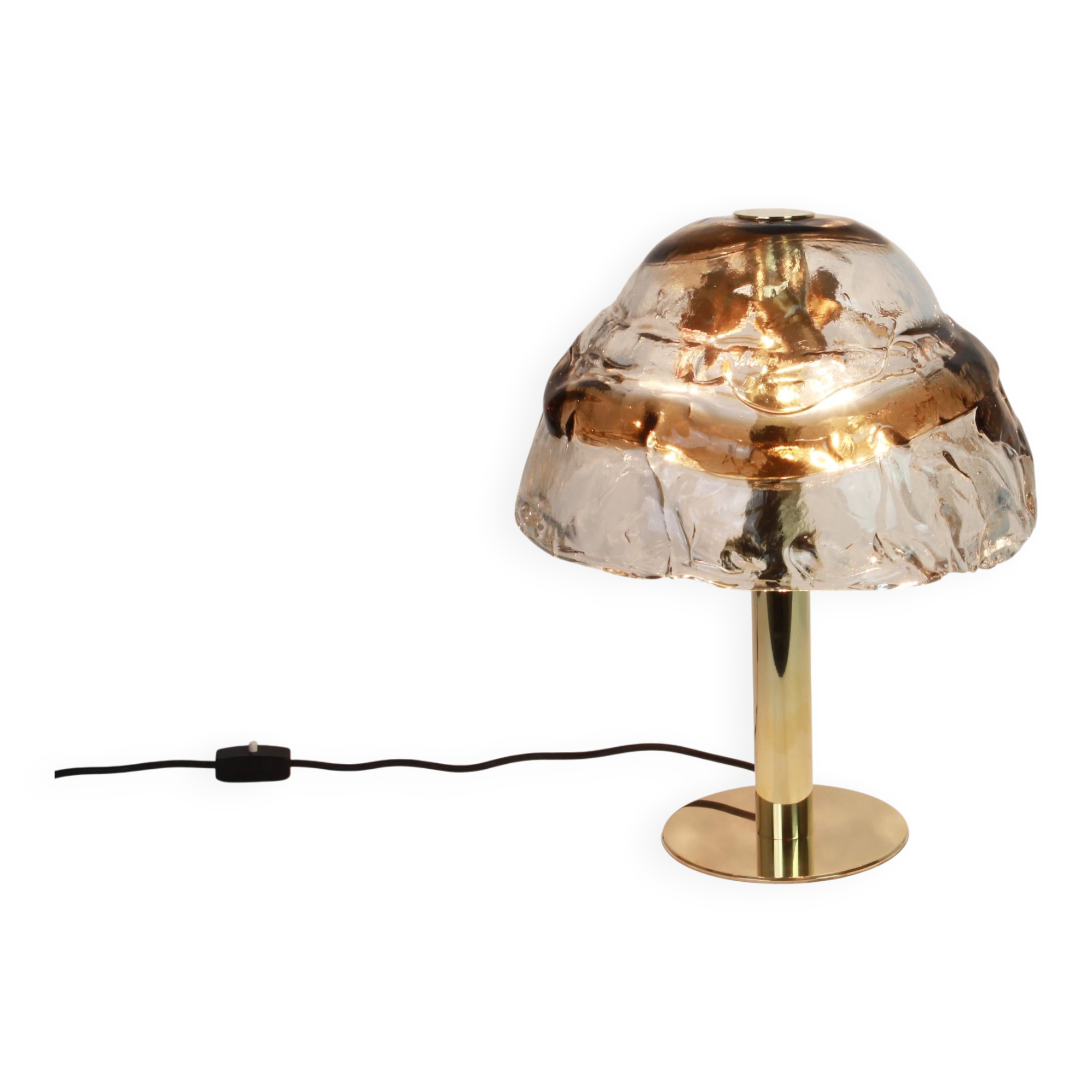 Large smoked glass table lamps by Murano, Kalmar, Austria, 1970s