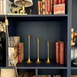 Trio of "Trumpet" brass candlesticks - 1960