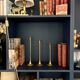 Set of three "Trumpet" candle holders in brass - 1960