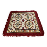 Tapis vintage en laine et frange