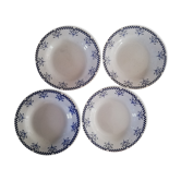 4 assiettes à soupe terre de fer Creil et Montereau