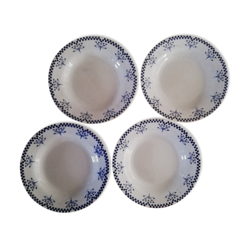 4 soup plates iron earth Creil and Montereau