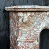Louis XV style fireplace in grey Ardennes marble, circa 1880.