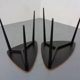 Mid-Century Triangular Birch Side Tables, 1960s, Set of 2