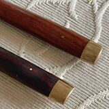 Service cutlery, brass and rosewood.