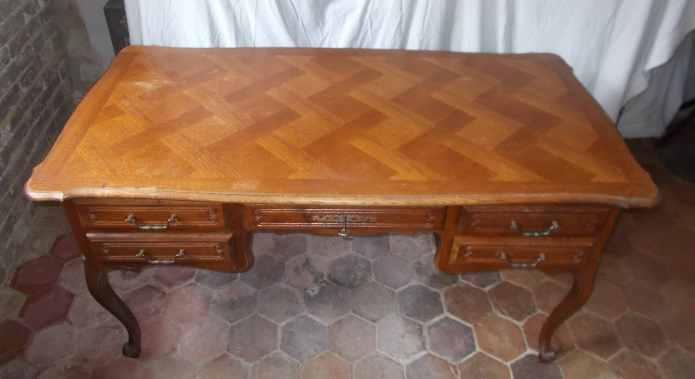 large flat desk in Louis XV style