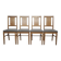 4 brutalist chairs in oak and checkered fabric, Denmark, 1960s