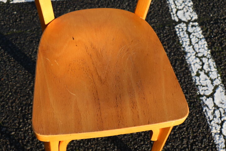 Set of 6 Baumann light beech bistro chairs model N°24