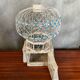 Old Bird Cage Hot Air Balloon Wood + Metal White Blue Vintage Deco