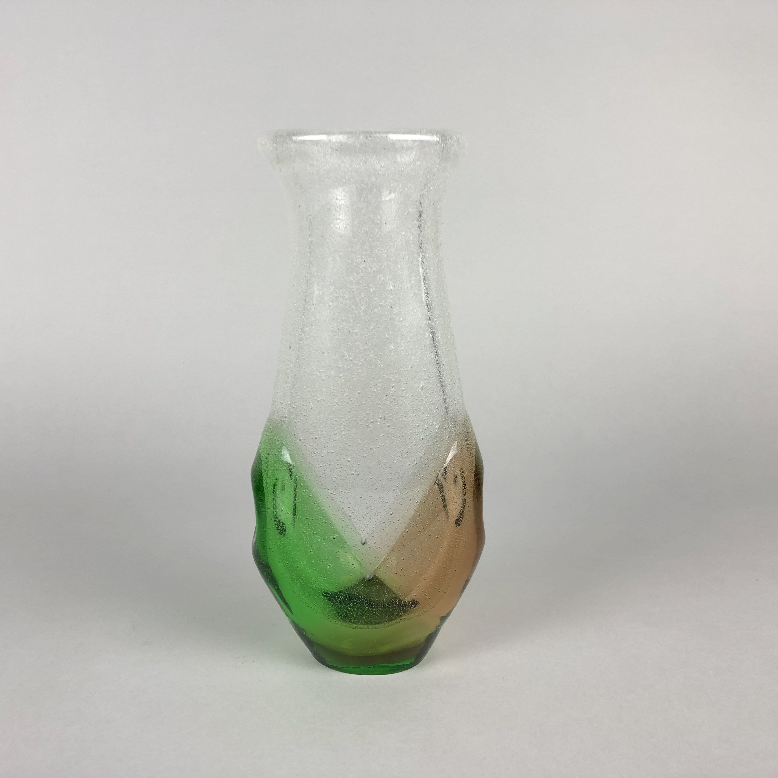 Glass vase designed by Frantisek Spinar for Skrdlovice glassworks, 1970's