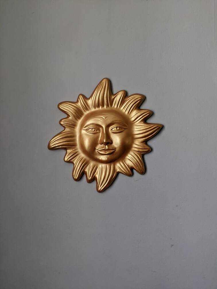 Golden terracotta sun handmade boho bohemian wall decor