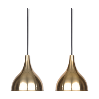 Pair of Danish vintage pendant lamps Silhuet by Jo Hammerborg, Fog og Morup, 1970s