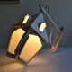 Vintage 1950 wall lamp lantern in wrought iron and glass