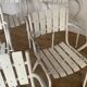Vintage bistro chairs terrace in galvanized steel - set of 6