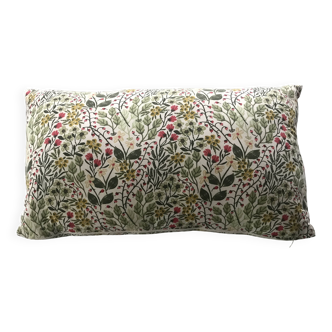 Coussin motifs fleuris coton