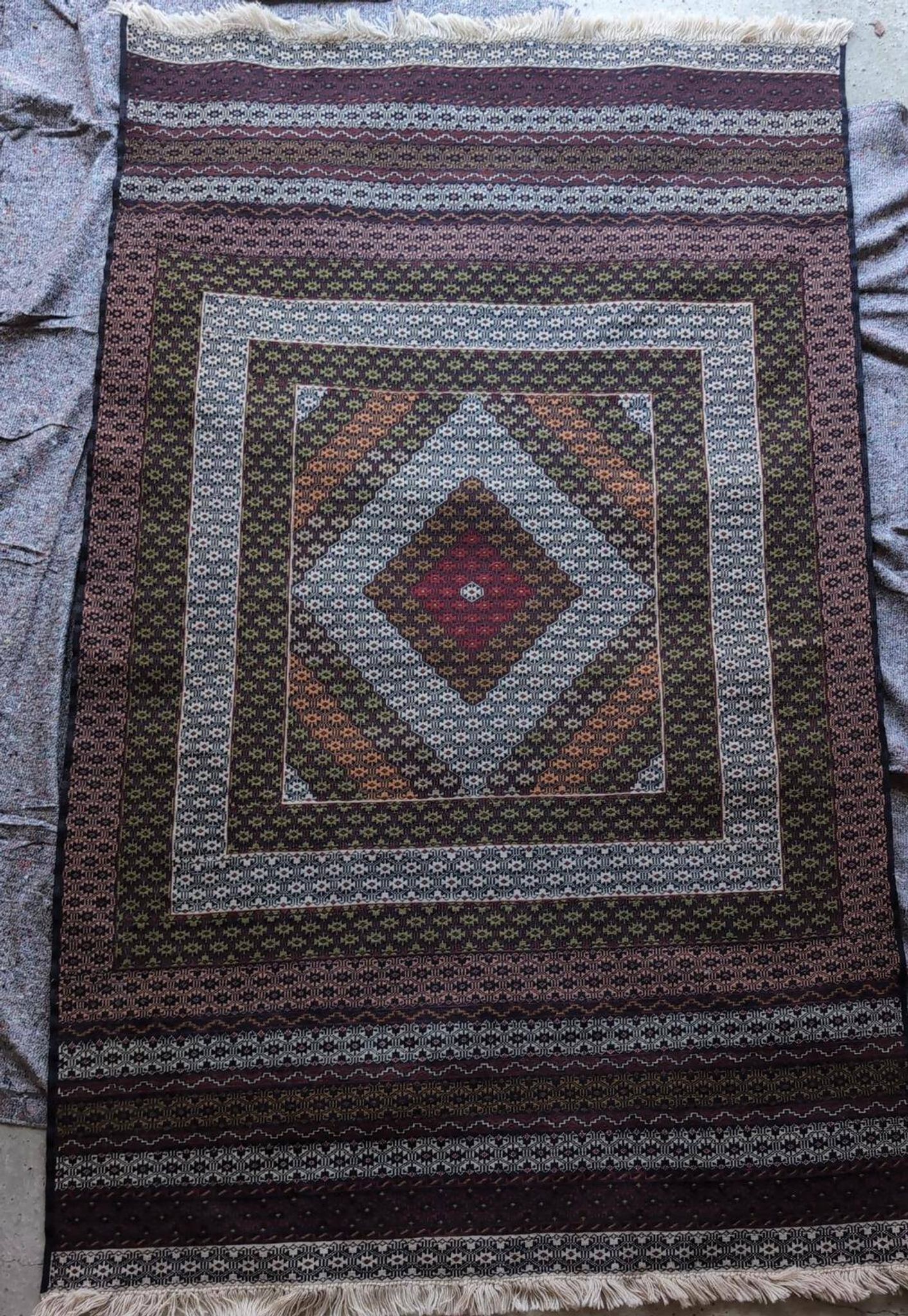 Handmade Afghan rug made with a needle – 175 × 135cm