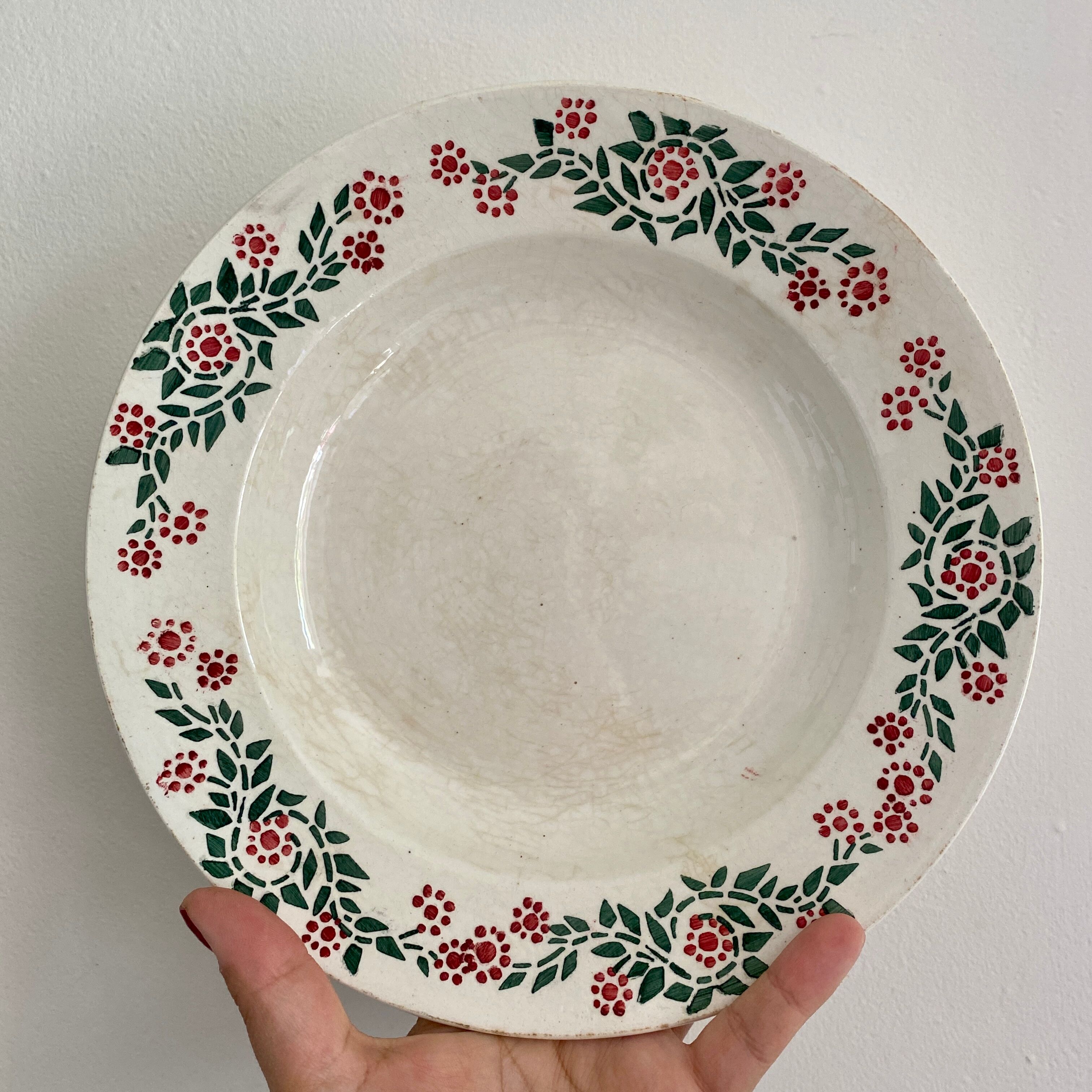 Set of 6 vintage hollow plates model Cécile de HBCM (LOT 2)