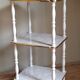 Solid turned wood and formica faux marble shelf to install wood 60s