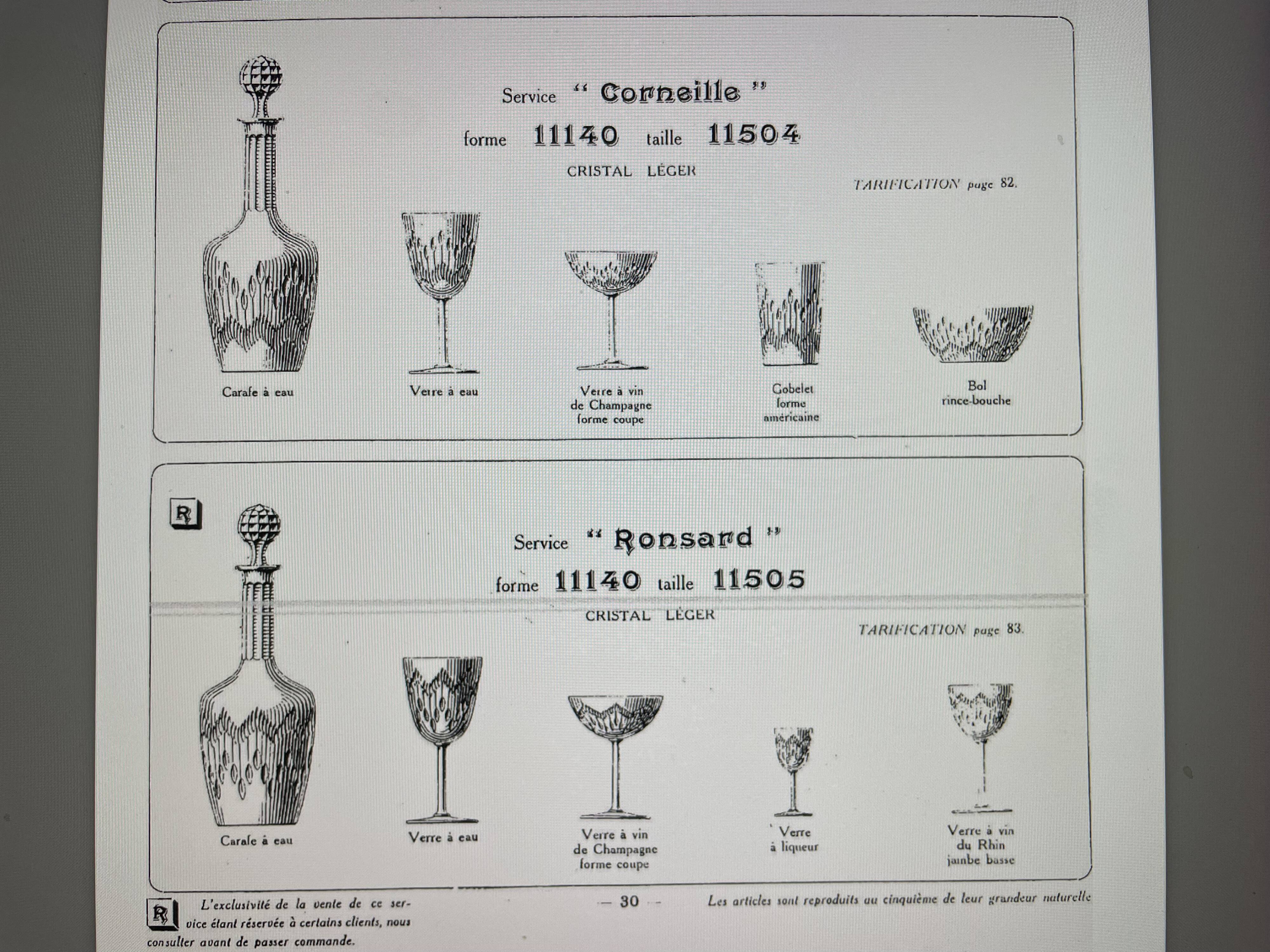 Baccarat water carafe Corneille service