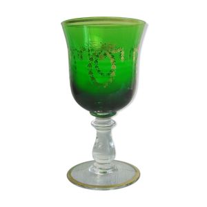 Gobelet vintage en verre vert avec