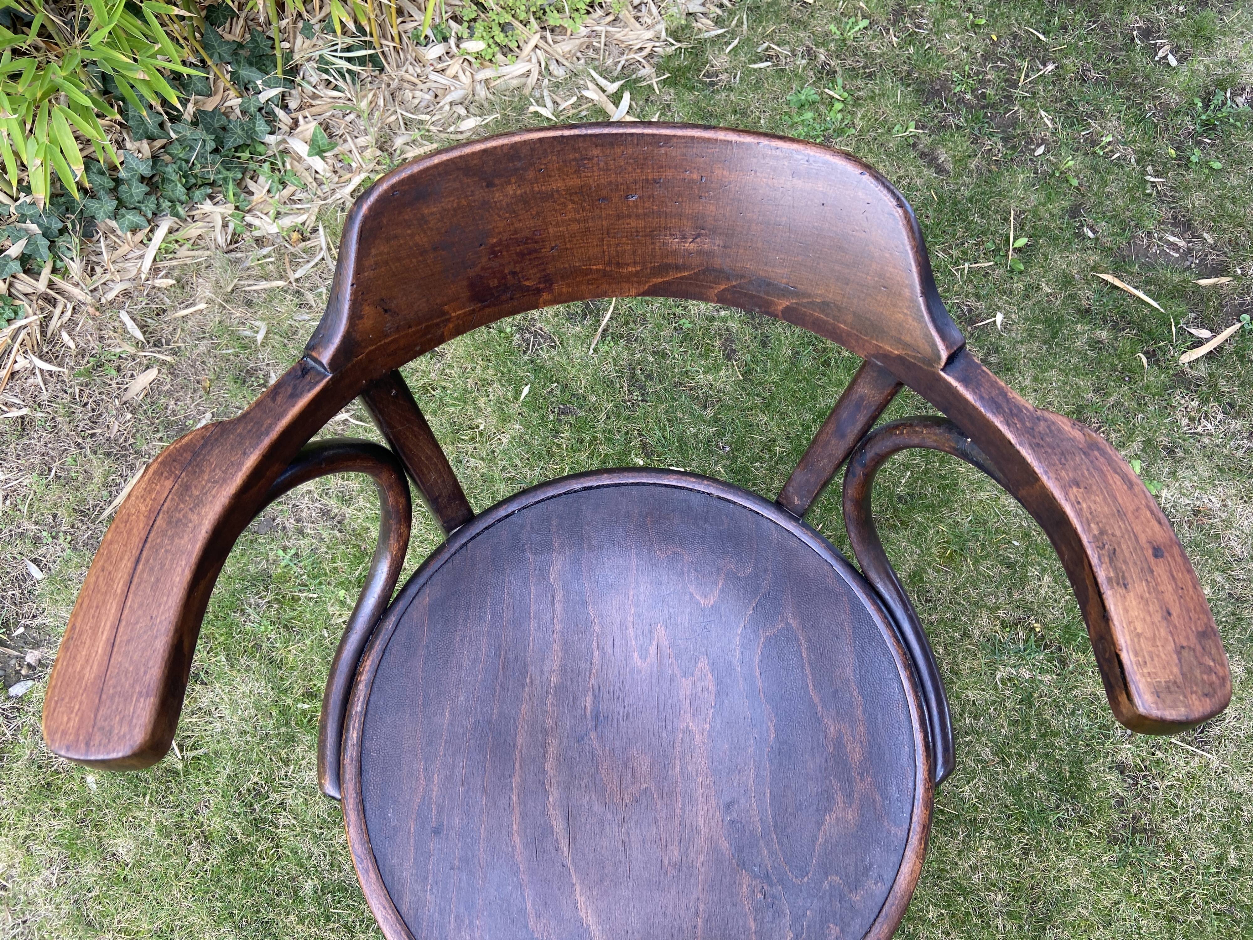 Viennese curved wood armchair JJ Kohn Bentwood