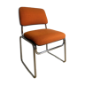Visitor chair sled in orange wool Eurosit