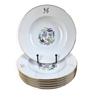 6 Assiettes creuses porcelaine - limoges