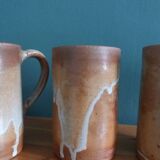 4 enameled stoneware cups