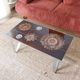 Vintage coffee table in glazed ceramic and metal – 1970s