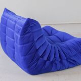 Togo two-seat in blue velvet by Michel Ducaroy for Ligne Roset