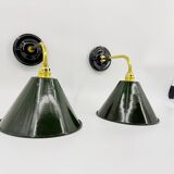 Enamelled sheet metal wall lights