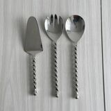 Twisted Silver Metal Salad Servers and Pie Server
