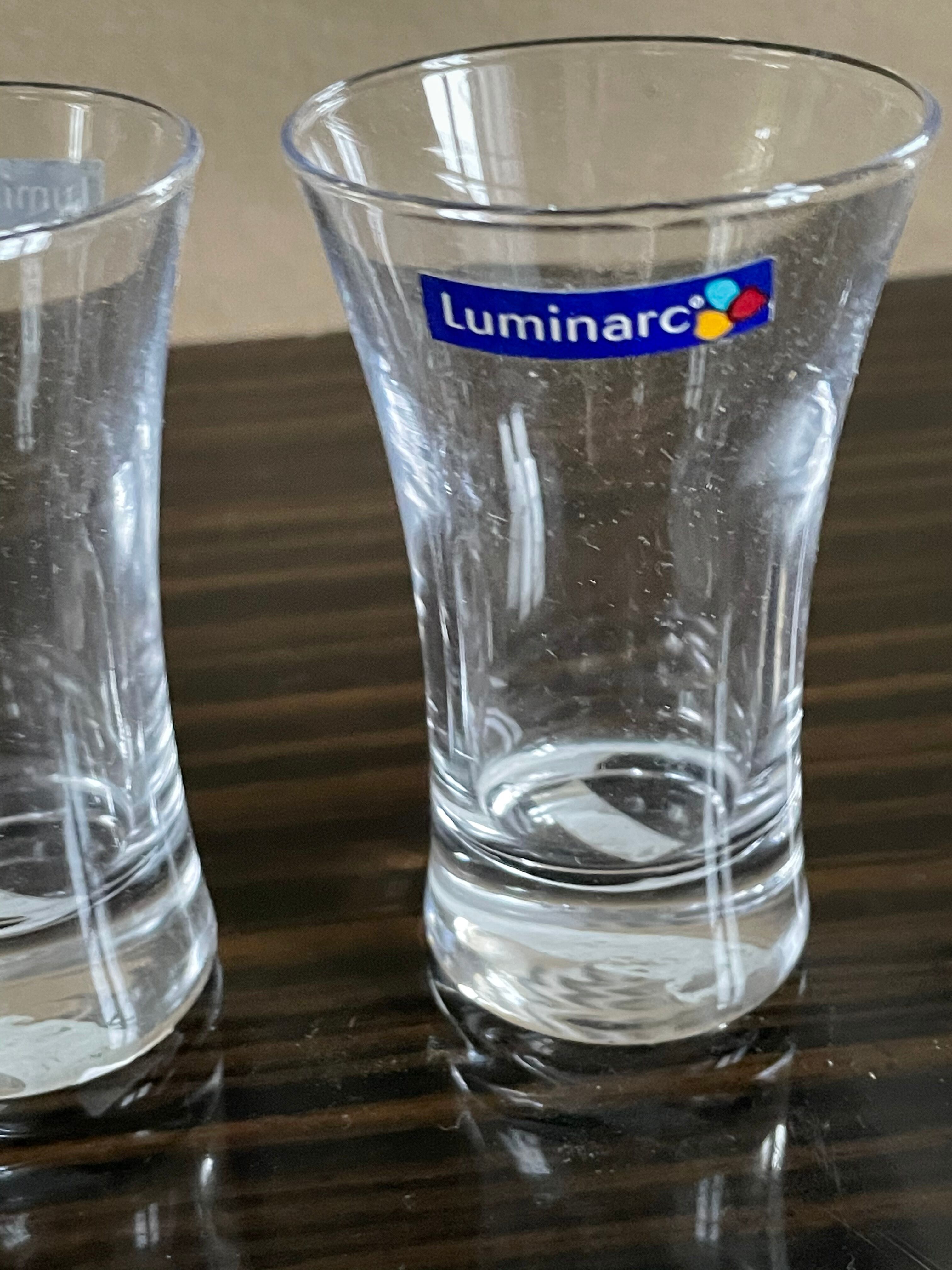4 vintage luminarc shoot glasses