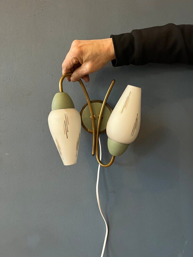 Opal glass wall lamp