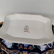 Very large soup tureen and its plate in Gien earthenware. 20th century.